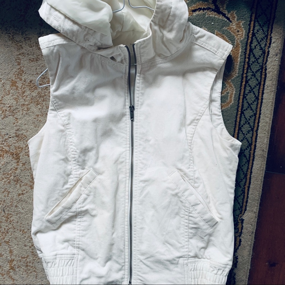 Ann Taylor White Corduroy Vest